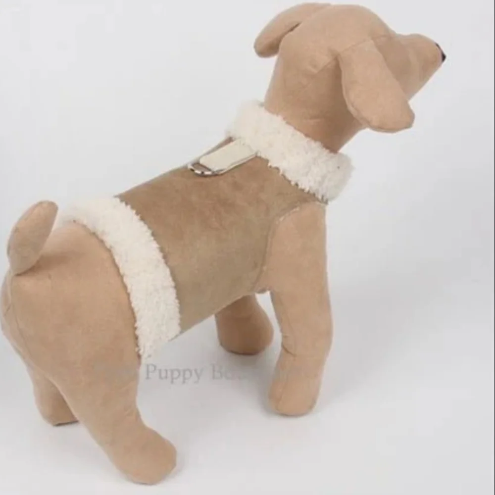 Susan Lanci XS Tan and White Dog Harness - Picture 6 of 7